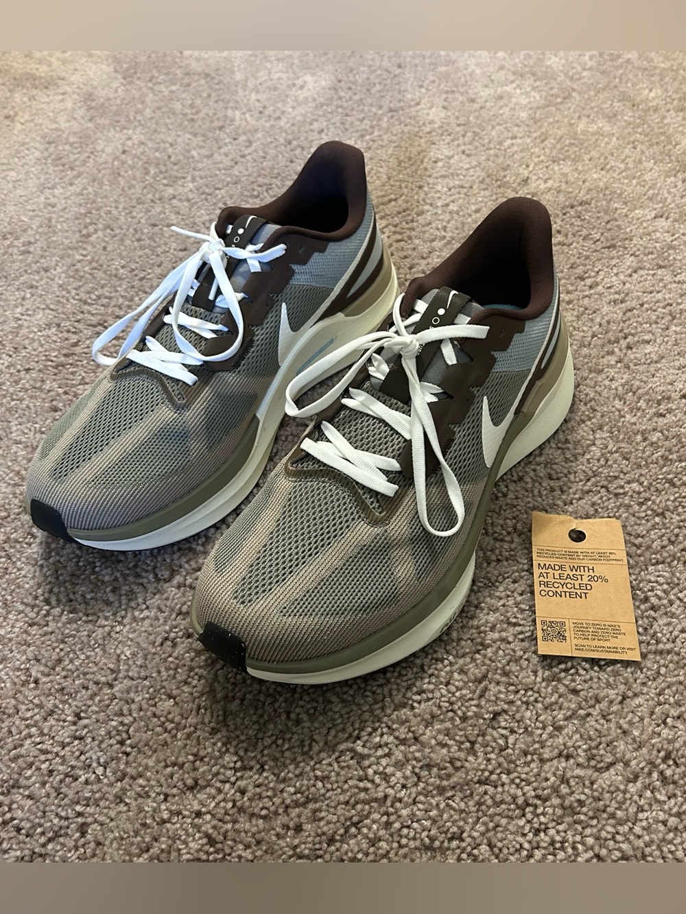 Nike Air Zoom Structure 25 Premium Running Shoes Dark Stucco Men’s Size 14